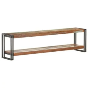  TV Cabinet Mixed color finish Solid reclaimed wood, Iron