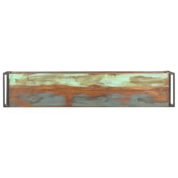  TV Cabinet Mixed color finish Solid reclaimed wood, Iron - Image 3