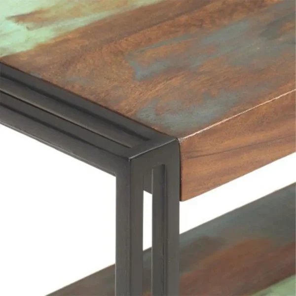  TV Cabinet Mixed color finish Solid reclaimed wood, Iron - Image 4