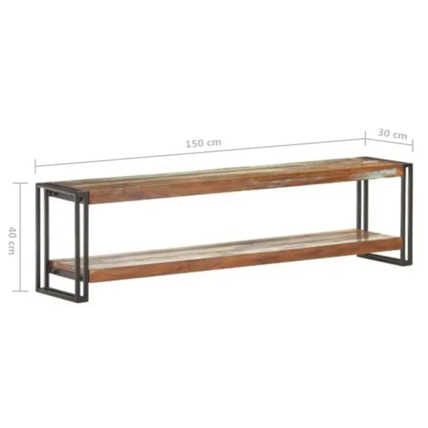  TV Cabinet Mixed color finish Solid reclaimed wood, Iron - Image 5