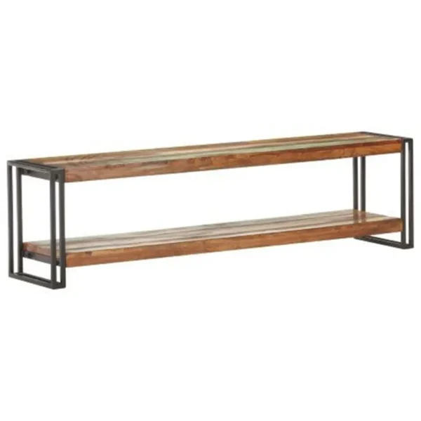  TV Cabinet Mixed color finish Solid reclaimed wood, Iron - Image 6