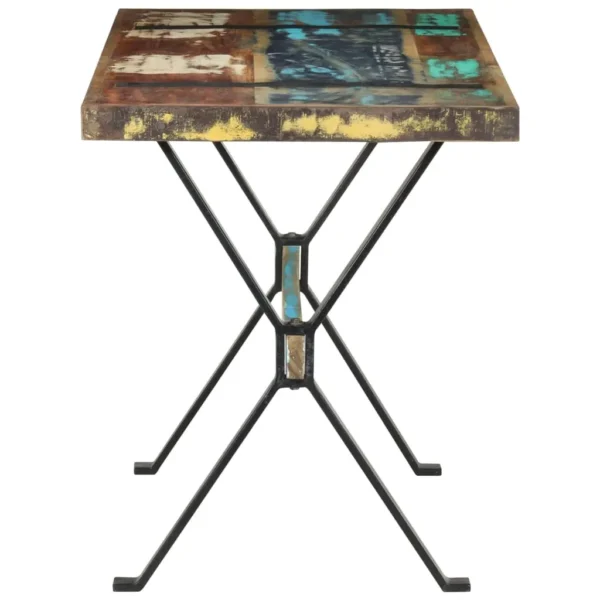 vidaXL Dining Table Multicolor Solid reclaimed wood and steel Medium - Image 3