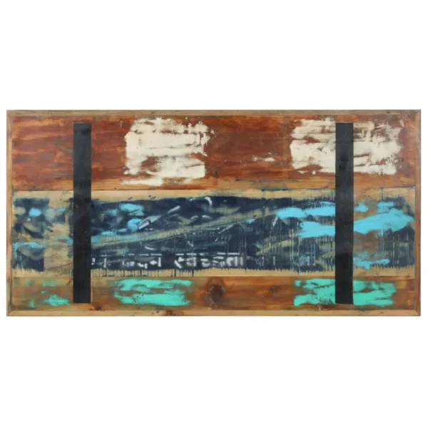 vidaXL Dining Table Multicolor Solid reclaimed wood and steel Medium - Image 4