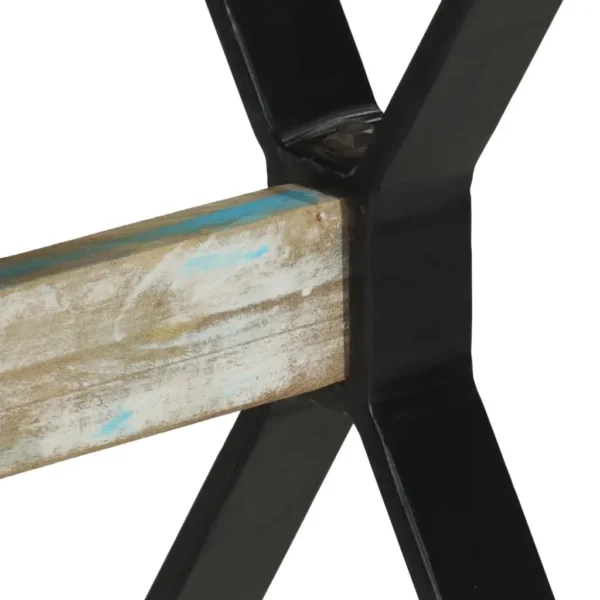 vidaXL Dining Table Multicolor Solid reclaimed wood and steel Medium - Image 6