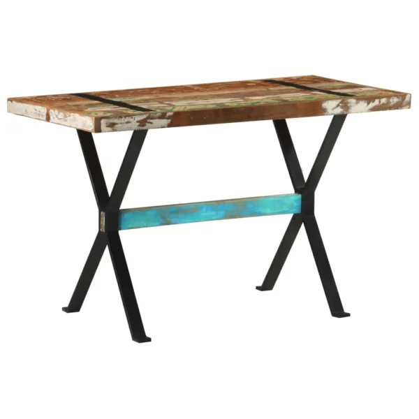 vidaXL Dining Table Multicolor Solid reclaimed wood and steel Medium - Image 9