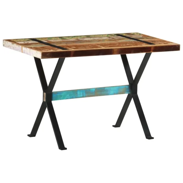 vidaXL Dining Table Multicolor Solid reclaimed wood and steel Medium - Image 10