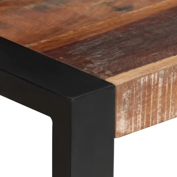vidaXL Dining Table Multicolor Solid reclaimed wood, powder-coated steel - Image 3