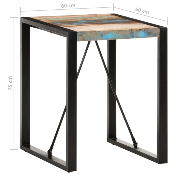 vidaXL Dining Table Multicolor Solid reclaimed wood, powder-coated steel - Image 5