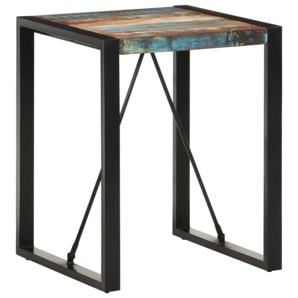 vidaXL Dining Table Multicolor Solid reclaimed wood, powder-coated steel - Image 7