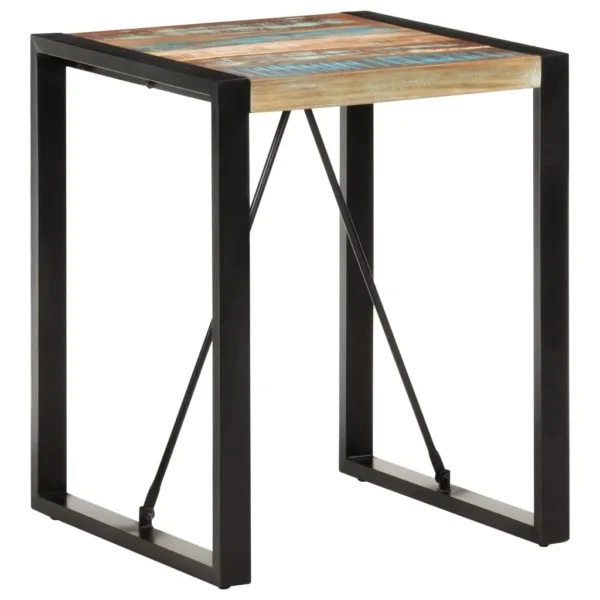 vidaXL Dining Table Multicolor Solid reclaimed wood, powder-coated steel - Image 8