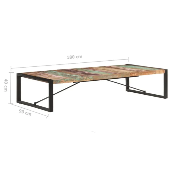 Coffee Table Multicolour Reclaimed Wood Large Durable - Image 7