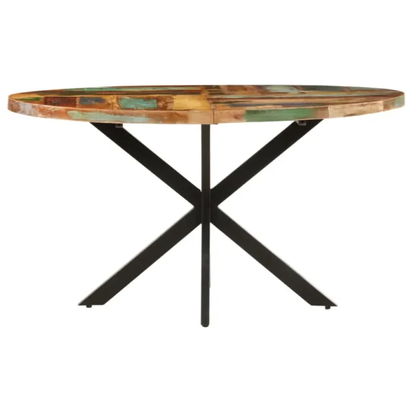  Dining Table Multicolor Solid Reclaimed Wood Medium Durable - Image 2