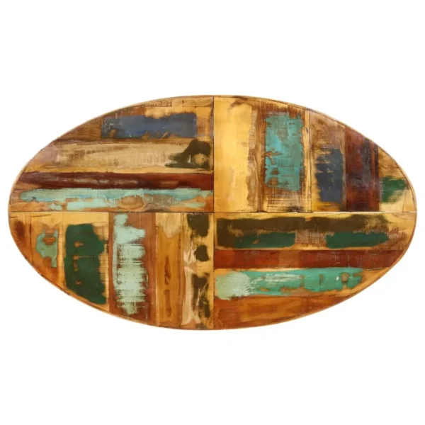  Dining Table Multicolor Solid Reclaimed Wood Medium Durable - Image 3