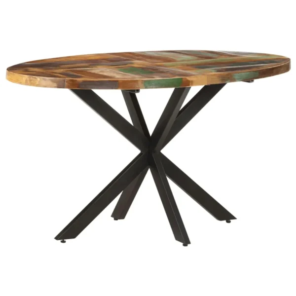  Dining Table Multicolor Solid Reclaimed Wood Medium Durable - Image 6