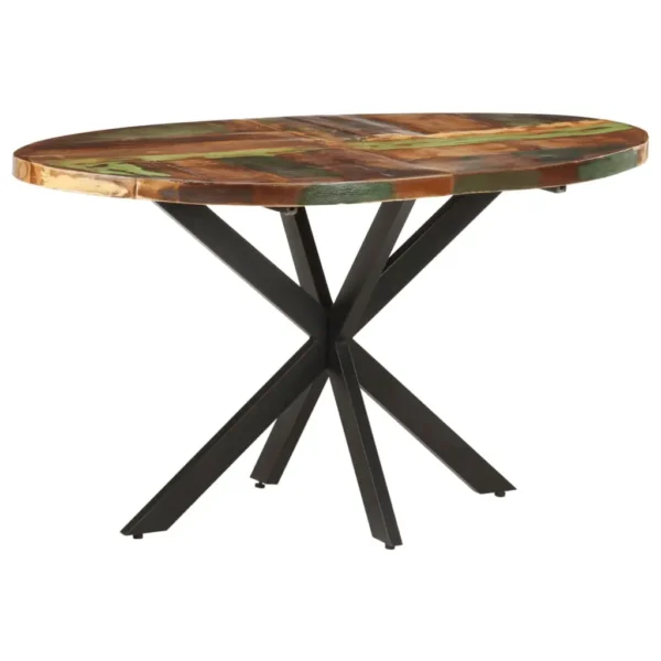  Dining Table Multicolor Solid Reclaimed Wood Medium Durable - Image 7