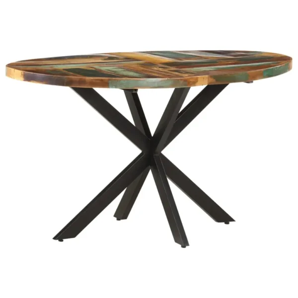  Dining Table Multicolor Solid Reclaimed Wood Medium Durable - Image 8