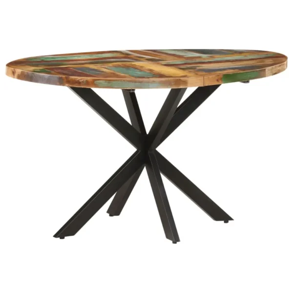  Dining Table Multicolor Solid Reclaimed Wood Medium Durable - Image 9