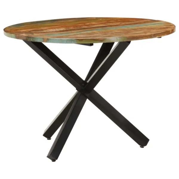 Dining Table Multicolor Solid reclaimed wood, Powder-coated steel
