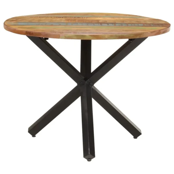Dining Table Multicolor Solid reclaimed wood, Powder-coated steel - Image 2