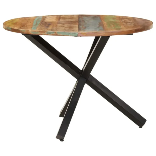 Dining Table Multicolor Solid reclaimed wood, Powder-coated steel - Image 3