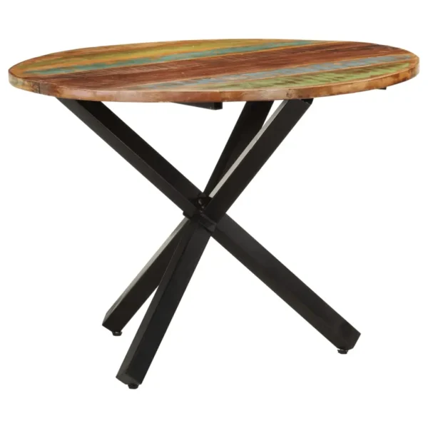 Dining Table Multicolor Solid reclaimed wood, Powder-coated steel - Image 5