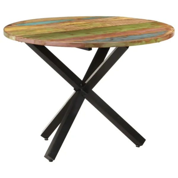 Dining Table Multicolor Solid reclaimed wood, Powder-coated steel - Image 7