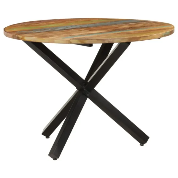 Dining Table Multicolor Solid reclaimed wood, Powder-coated steel - Image 8