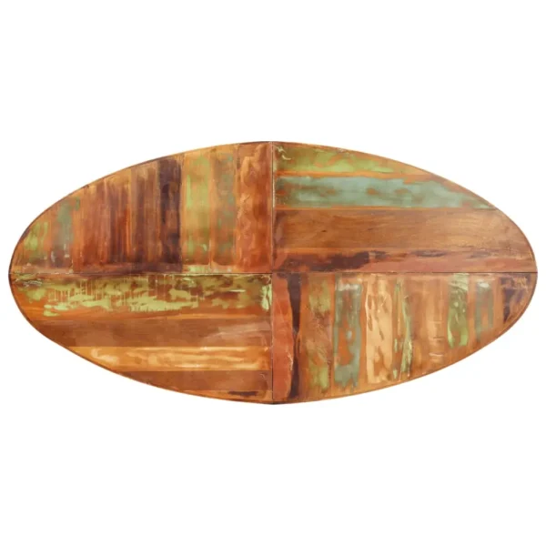 Dining Table Brown Solid reclaimed wood, powder-coated steel - Image 4