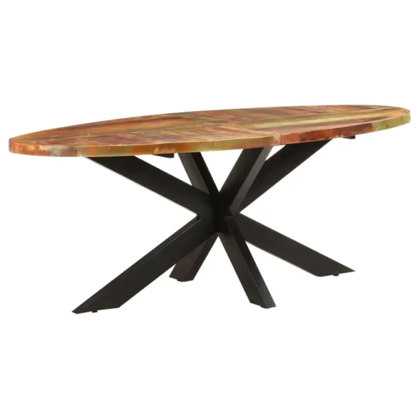 Dining Table Brown Solid reclaimed wood, powder-coated steel - Image 10