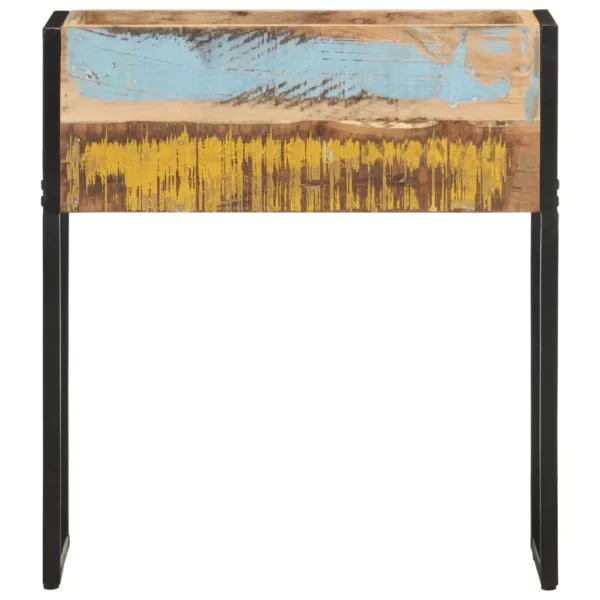 Planter Natural wood, Black Solid reclaimed wood, Powder-coated steel - Image 2