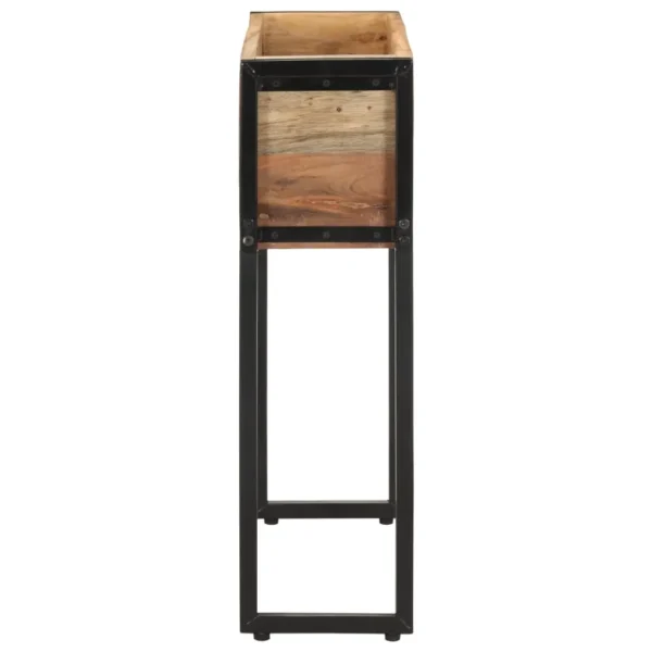 Planter Natural wood, Black Solid reclaimed wood, Powder-coated steel - Image 3