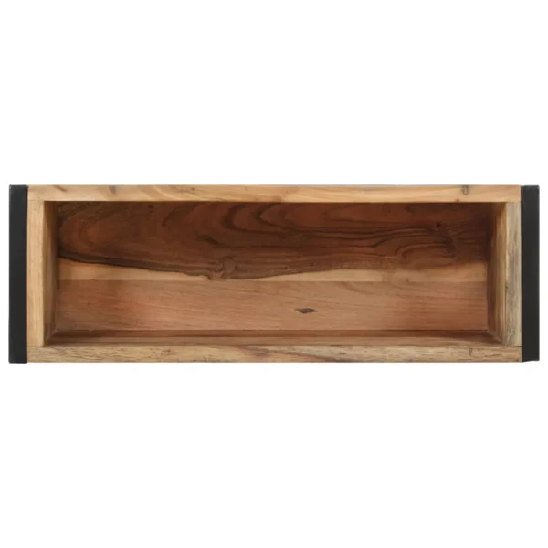 Planter Natural wood, Black Solid reclaimed wood, Powder-coated steel - Image 4