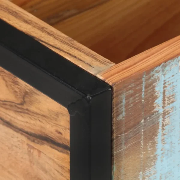 Planter Natural wood, Black Solid reclaimed wood, Powder-coated steel - Image 5