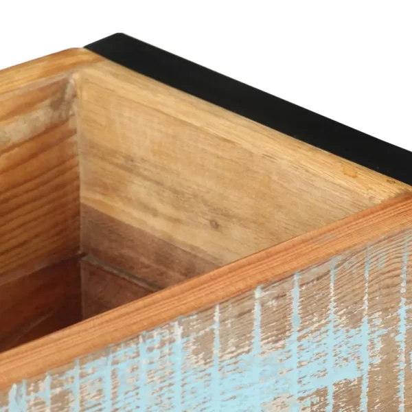 Planter Natural wood, Black Solid reclaimed wood, Powder-coated steel - Image 6