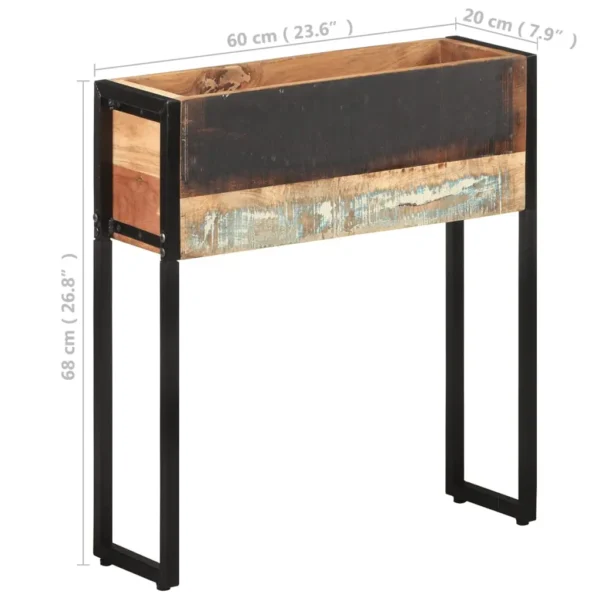Planter Natural wood, Black Solid reclaimed wood, Powder-coated steel - Image 8