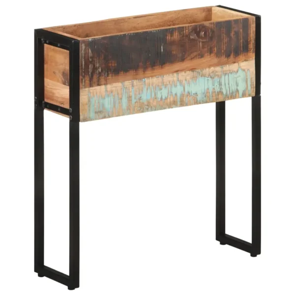 Planter Natural wood, Black Solid reclaimed wood, Powder-coated steel - Image 9