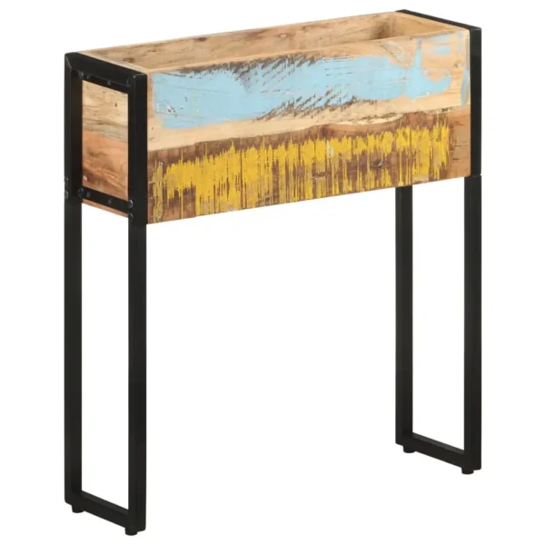 Planter Natural wood, Black Solid reclaimed wood, Powder-coated steel - Image 10
