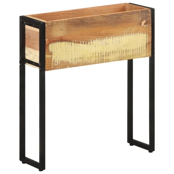 Planter Natural wood, Black Solid reclaimed wood, Powder-coated steel - Image 12