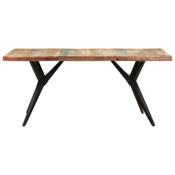 vidaXL Dining Table Mixed color Solid reclaimed wood 70.9x35.4x29.9 in - Image 2
