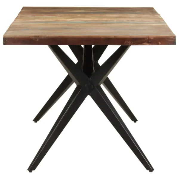vidaXL Dining Table Mixed color Solid reclaimed wood 70.9x35.4x29.9 in - Image 3