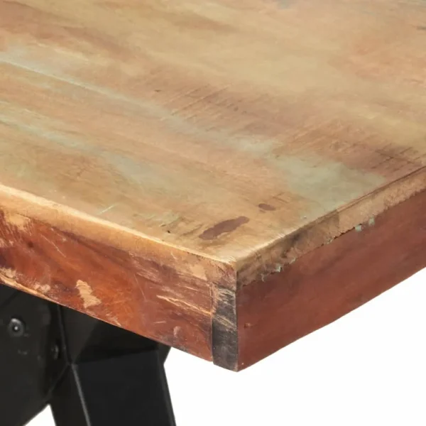 vidaXL Dining Table Mixed color Solid reclaimed wood 70.9x35.4x29.9 in - Image 5