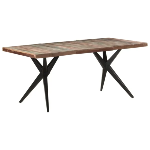 vidaXL Dining Table Mixed color Solid reclaimed wood 70.9x35.4x29.9 in - Image 8