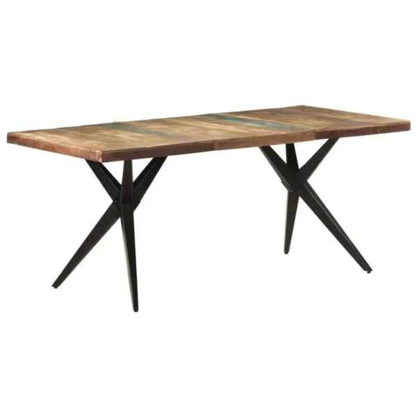 vidaXL Dining Table Mixed color Solid reclaimed wood 70.9x35.4x29.9 in - Image 9