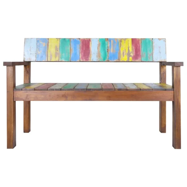 vidaXL Bench Multicolour Solid reclaimed wood (teak, mango, pine, beech) - Image 2