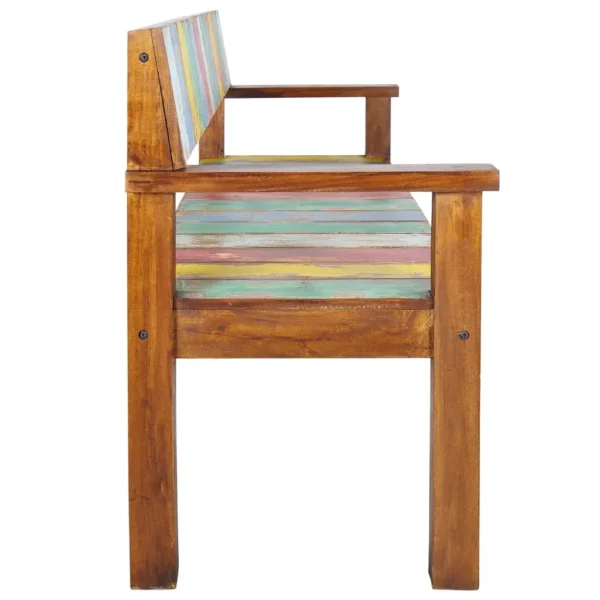 vidaXL Bench Multicolour Solid reclaimed wood (teak, mango, pine, beech) - Image 3