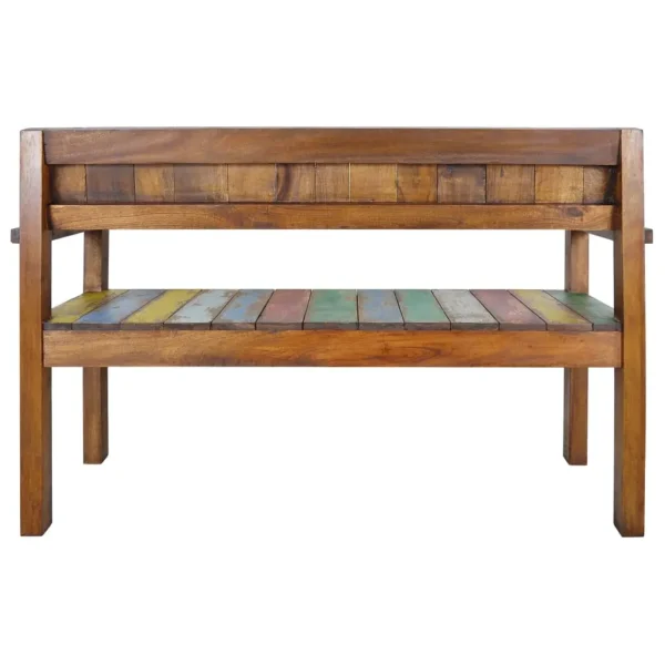 vidaXL Bench Multicolour Solid reclaimed wood (teak, mango, pine, beech) - Image 4