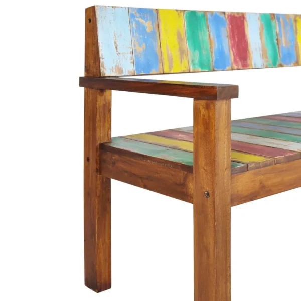 vidaXL Bench Multicolour Solid reclaimed wood (teak, mango, pine, beech) - Image 5