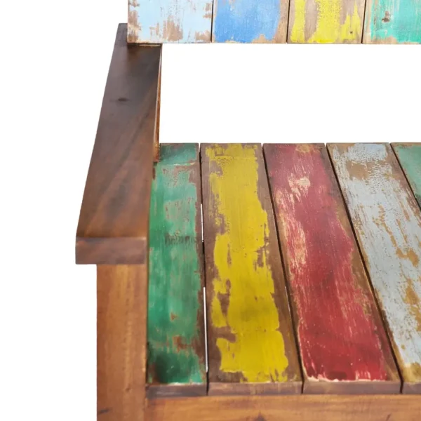 vidaXL Bench Multicolour Solid reclaimed wood (teak, mango, pine, beech) - Image 6