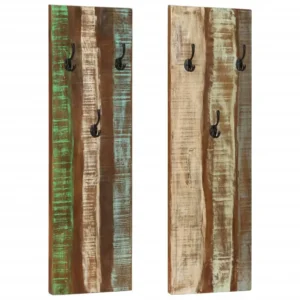 vidaXL Coat Rack Multicolor Solid reclaimed wood, powder-coated steel