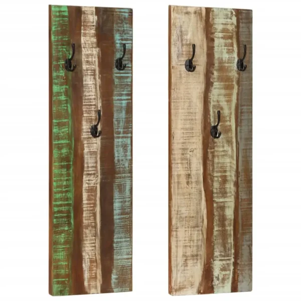 vidaXL Coat Rack Multicolor Solid reclaimed wood, powder-coated steel
